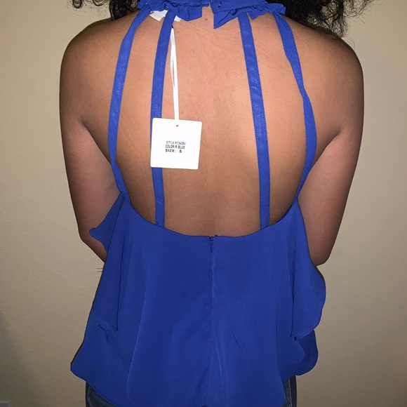 Blue Ruffle Shirt - Picture 2 of 3